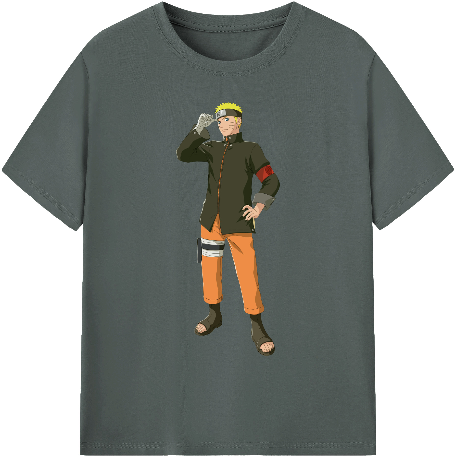 （画像用） NARUTO -ナルト- うずまき ナルト Uzumaki Naruto 綿100％ メンズ半袖Tシャツ｜肌触りやわらか＆通気性